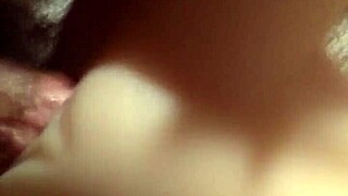 Blonde teen 18+ gets cumshot on huge tits