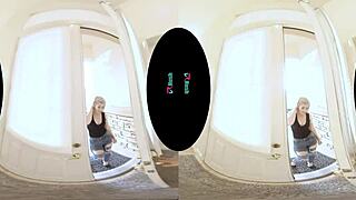 Sexy blonde Kay Carter tries the sex swing for cum in mouth