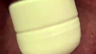 Big pussy lips on bride climaxing hard with wedding toys!