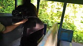 a milf on the bus gets touched by a stranger and ends up doing crazy things