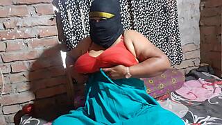 Couple fucks outdoors with big tits and tight pussy roleplay.