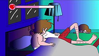 On the couch 3: a fun comic flashing scene with a milf