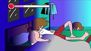 On the couch 3: a fun comic flashing scene with a milf