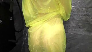 Horny girlfriend offered a wild blowjob in shower with raincoat on! 💦