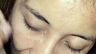 I cum in her mouth after intense oral sex with cum swallowing