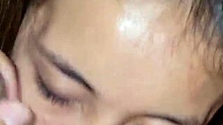 I cum in her mouth after intense oral sex with cum swallowing