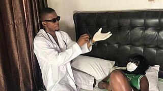 she takes big black cock in doggystyle, gets creampie and squirts