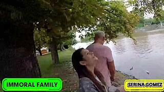 Duck Feeding Leads to Dick Sucking for Serina. She Swallows Dean’s Cream in Hot Homemade Threesome.