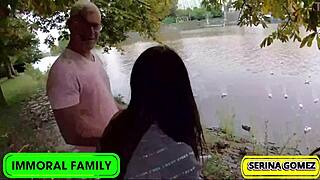 Duck Feeding Leads to Dick Sucking for Serina. She Swallows Dean’s Cream in Hot Homemade Threesome.