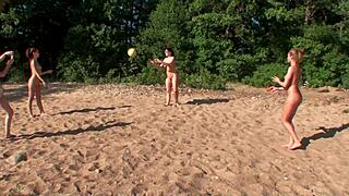 purefilmstv blonde girls play with toys on camping trip