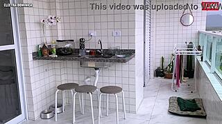 I hired this hot latina maid in shorts to tease me intensely.