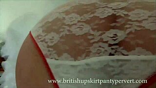 Just watching this 64yr old British milf housewife flash panties in stockings. Her upskirt game is wild!