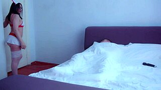 Husband and wife in rough intimate moment