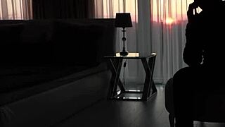 busty gf switches nye plans to wild rimming action