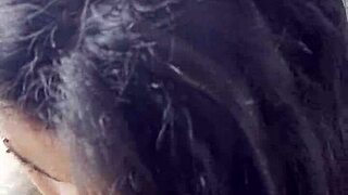 In the dorm, a blonde teen girlfriend gives a blowjob to her cuckold husband with cum in mouth