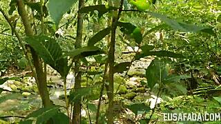 Na Cachu MILF gets wild with interracial oral in public nature spot