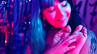 Latina Goddess Dominates with Small Feet Tickling and Toe Sucking Submission