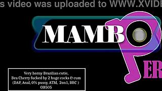 Horny brazilian cutie bea cherry gets fucked by two huge cocks in a wild anal session.