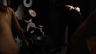 Two slaves in silk underwear making love for mistress 😘