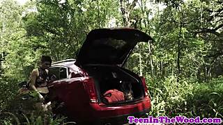 Stranded teen 18+ ends up getting pounded in missionary by a neighbor.