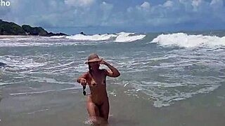 Hot Wife Shows All on Nudist Beach