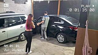 redhead takes her car to the mechanic and gets fucked.