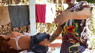 Discovering my stepdaughter banging with sex toy!