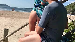 Milf Teases Stranger With Tongue, Then He Fucks Her Ass Publicly