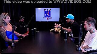 couple holds hands in sheer red lingerie for video