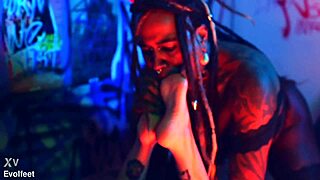 heel play and foot domination with spitting choking