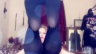 Sexy milf in nylons gets ass worshiped.