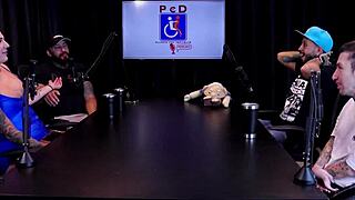 couple holds hands in sheer red lingerie for video