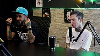 couple holds hands in sheer red lingerie for video