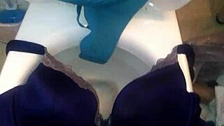 Step Sister in 40DD Bra Receives Intense Cumshot on Panties