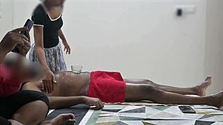 the spa lady gives a happy ending massage to the customer