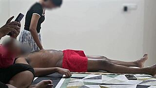 the spa lady gives a happy ending massage to the customer