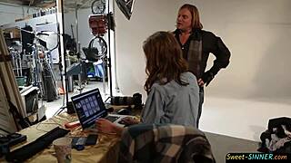 Sexy teen model says, Screw me, photographer, make my pussy wet