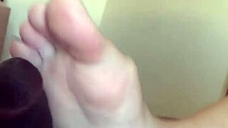 Lorena's Barefoot Footjob On Monster Cock Close Up