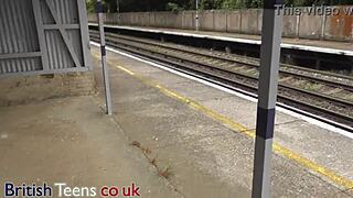 British teen handjobs stranger on train