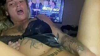 slutty scottish goth with huge tits fingers her ass after college