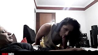 Hot Young Brazilian Babe Sucks Lover’s Huge Thick Cock With Passion!