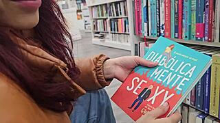 The bookstore girl removes my condom in the car for a creampie!