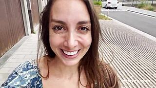 Exhibitionist Ana fingers herself in public. How bold can she get?