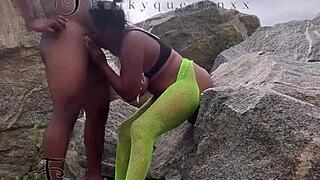 ⭐️i seduced the tourist guard and fucked him bent over on the rock