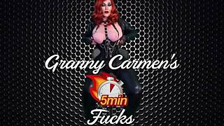 Granny Carmen & Blue Angel Lick & Ride In Double Cum Action