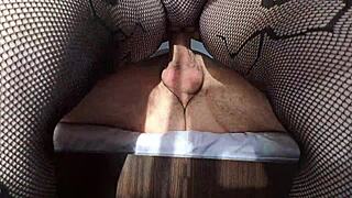 girlfriend satisfies cock in reverse cowgirl