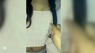 Can you believe this 18-year-old with perfect tits sucking fingers in real homemade action? Wow!