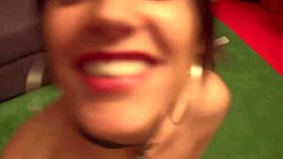 brunette glam girl worships directors dick bends over sofa lets nacho slide into juicy cunt from behind