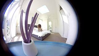 Bound hairy Australian beauty masturbates to climax in bondage