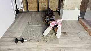 Monika Fox WARMS UP with BIG DILDO then SUCKS Coach's COCK for FACIAL